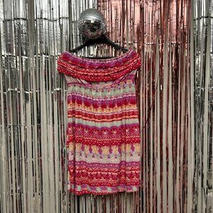 Guilty Tube Mini Dress Women Size Extra Large XL Red Pink Colorful Party